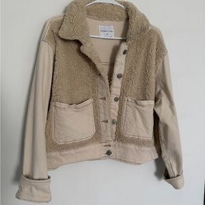 Celebrity Pink Tan Teddy Jacket